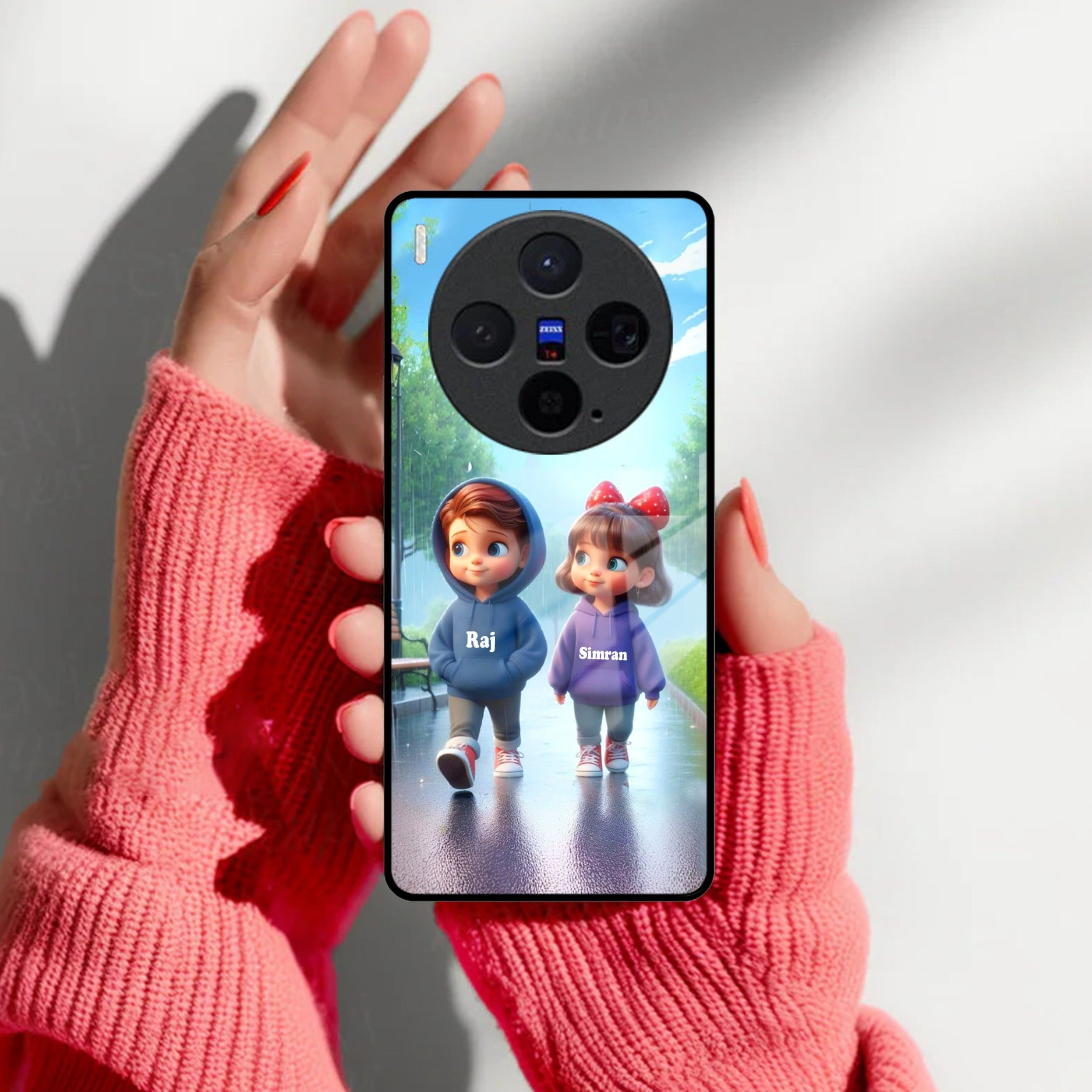 Couple Glass Case Cover For Vivo