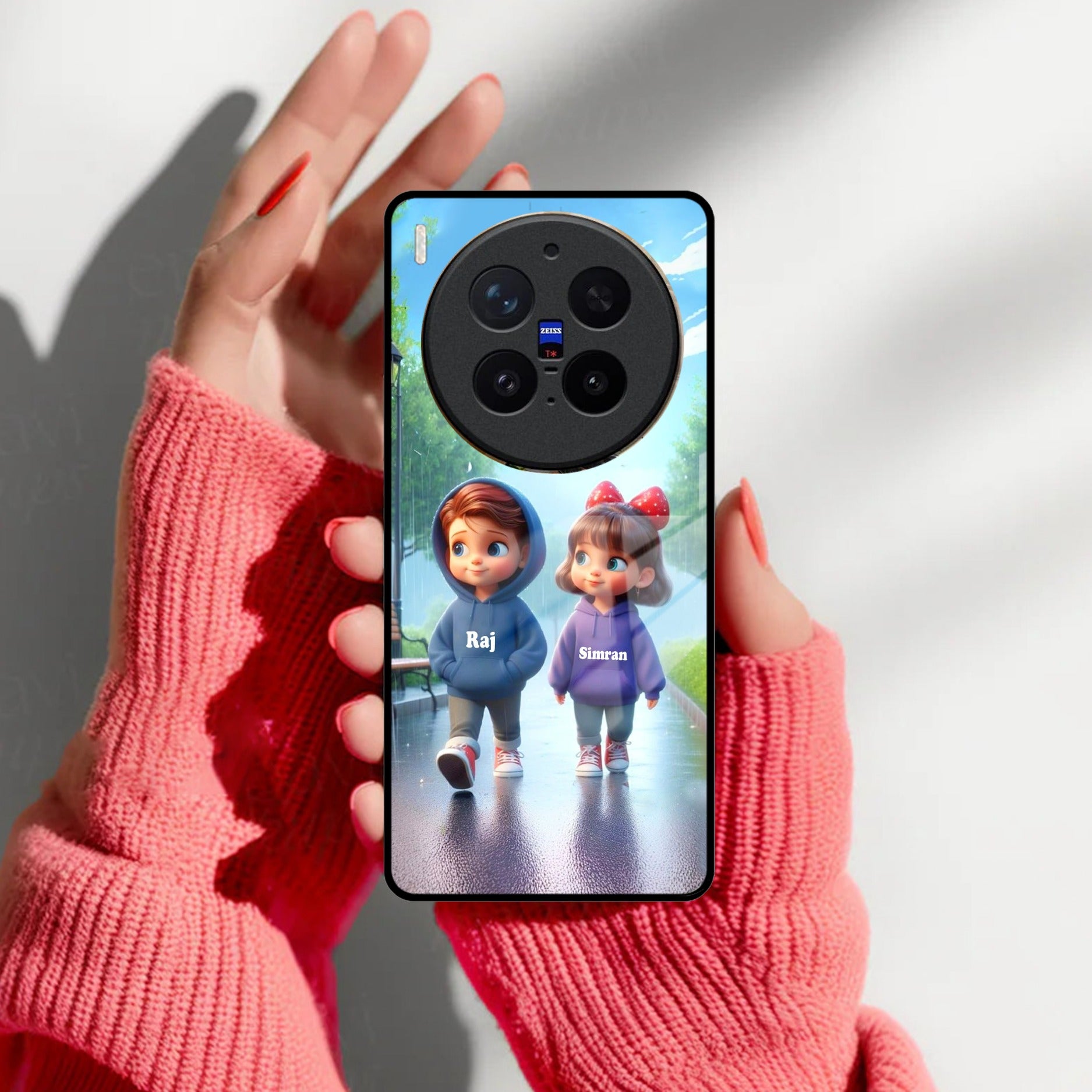 Couple Glass Case Cover For Vivo