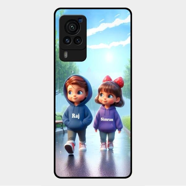 Couple Glass Case Cover For Vivo X60 Pro 5G