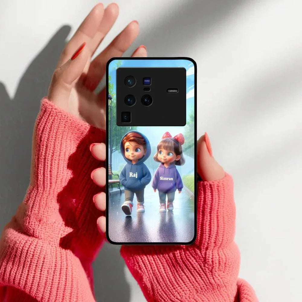 Couple Glass Case Cover For Vivo - ShopOnCliQ