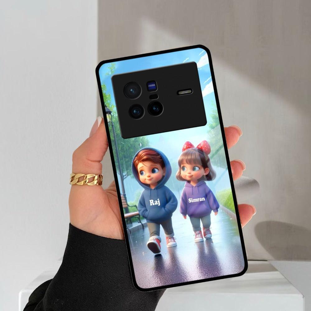 Couple Glass Case Cover For Vivo