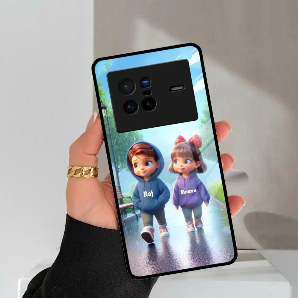 Couple Glass Case Cover For iQOO - ShopOnCliQ