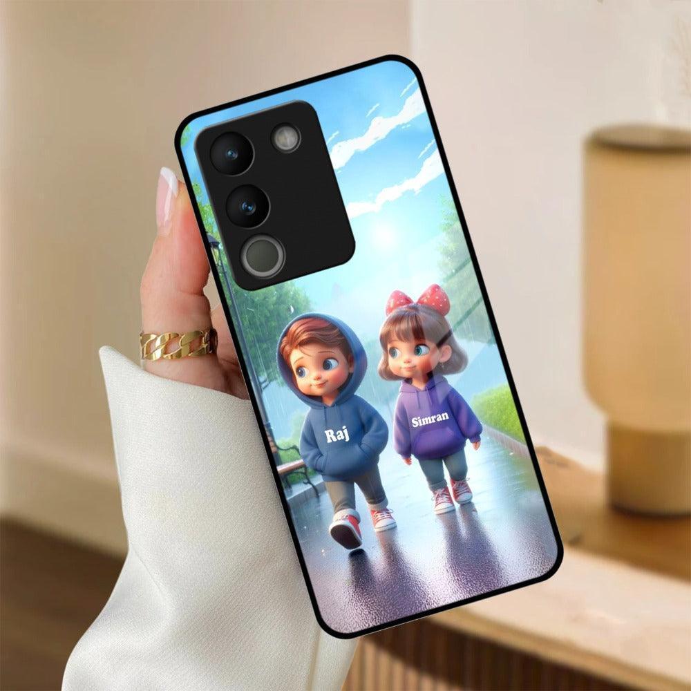 Couple Glass Case Cover For Vivo - ShopOnCliQ