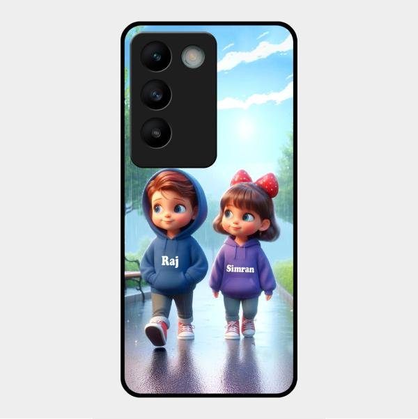 Couple Glass Case Cover For Vivo Y200E 5G