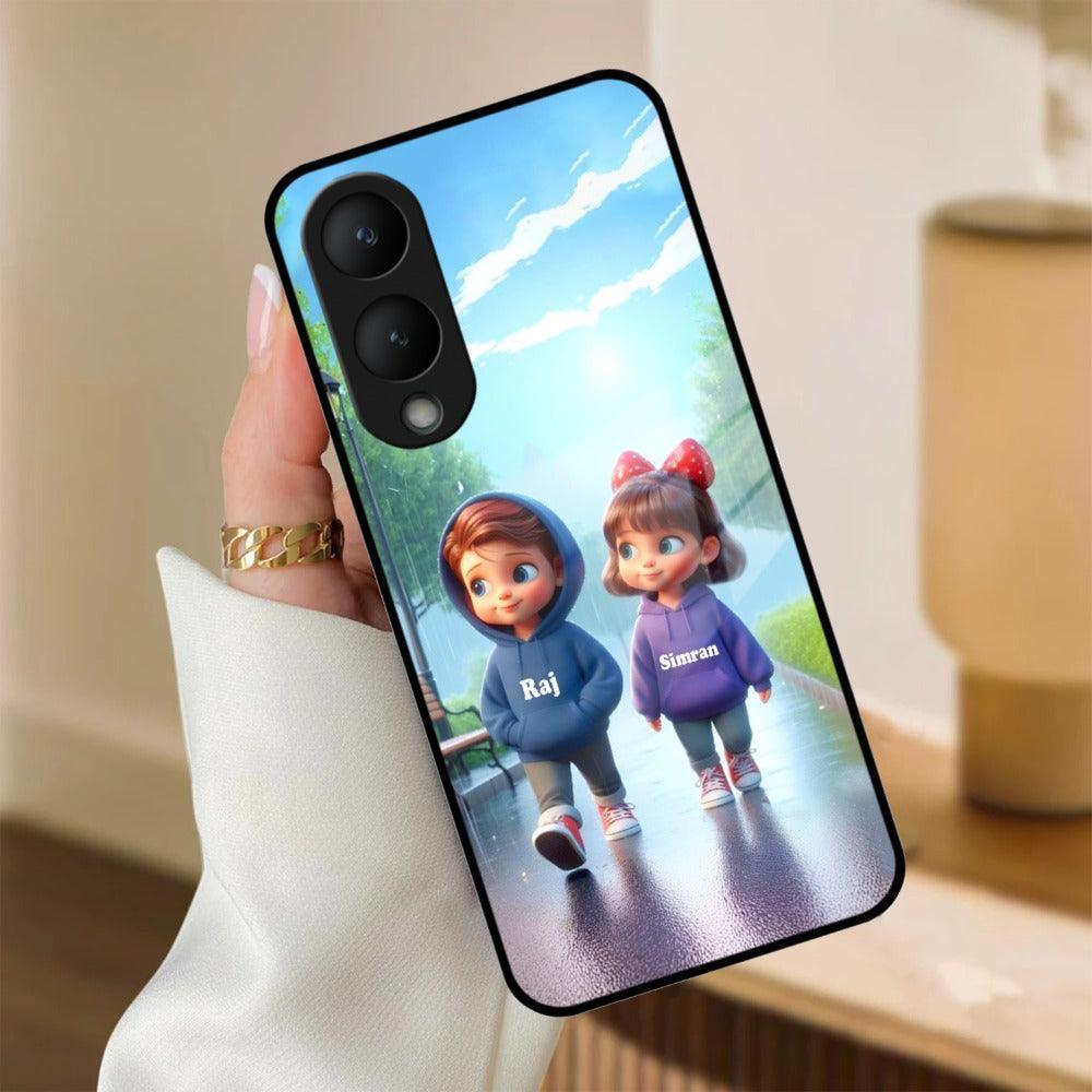 Couple Glass Case Cover For Vivo - ShopOnCliQ