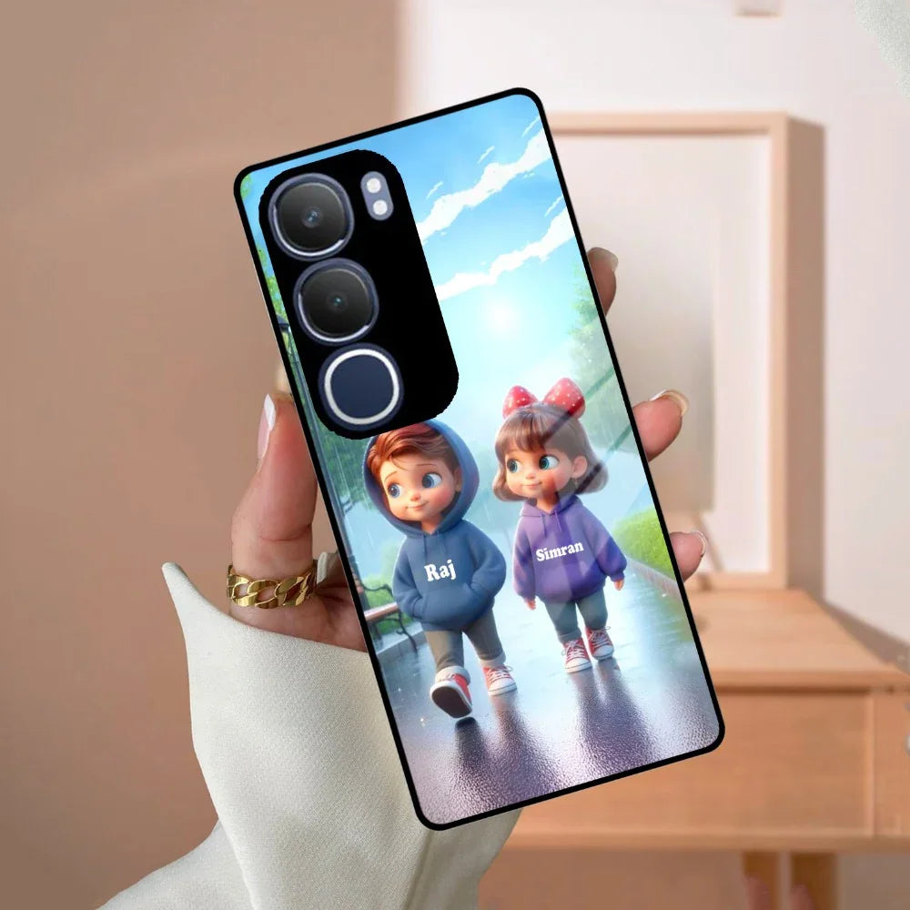 Couple Glass Case Cover For Vivo - ShopOnCliQ