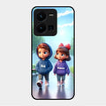 Couple Glass Case Cover For Vivo Y35