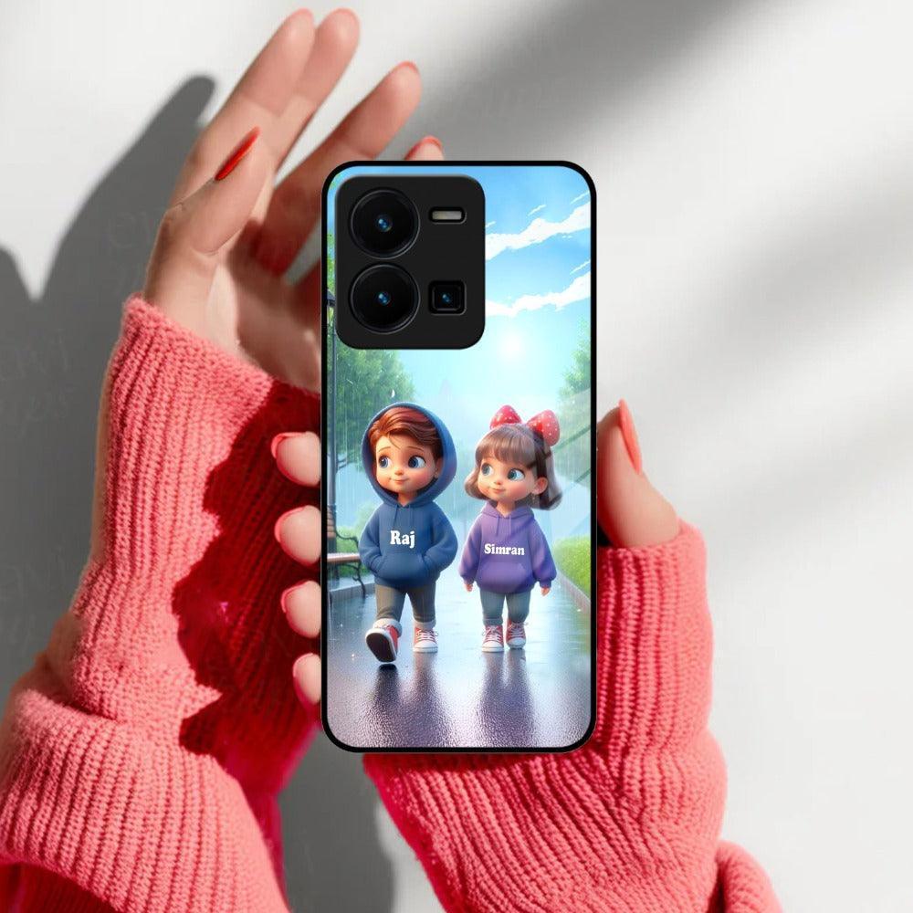 Couple Glass Case Cover For Vivo - ShopOnCliQ
