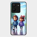 Couple Glass Case Cover For Vivo Y36