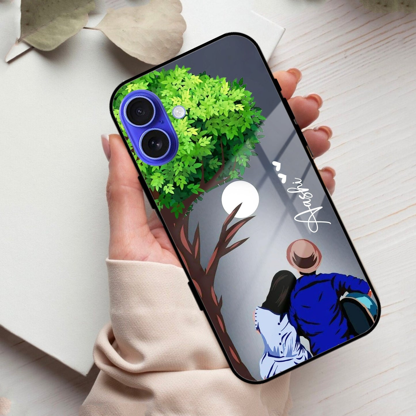 Couple Customized Glass Case Cover For iPhone