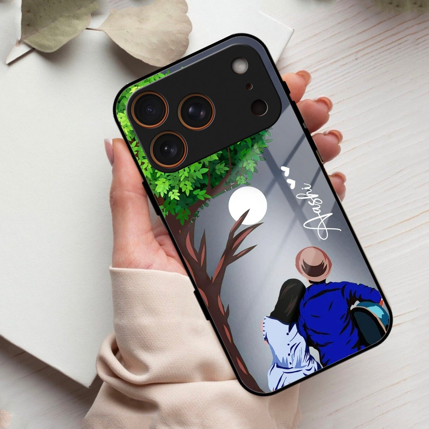 Couple Customized Glass Case Cover For iPhone