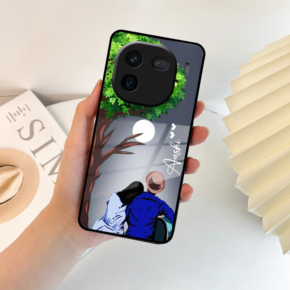Couple Glass Case Cover For iQOO