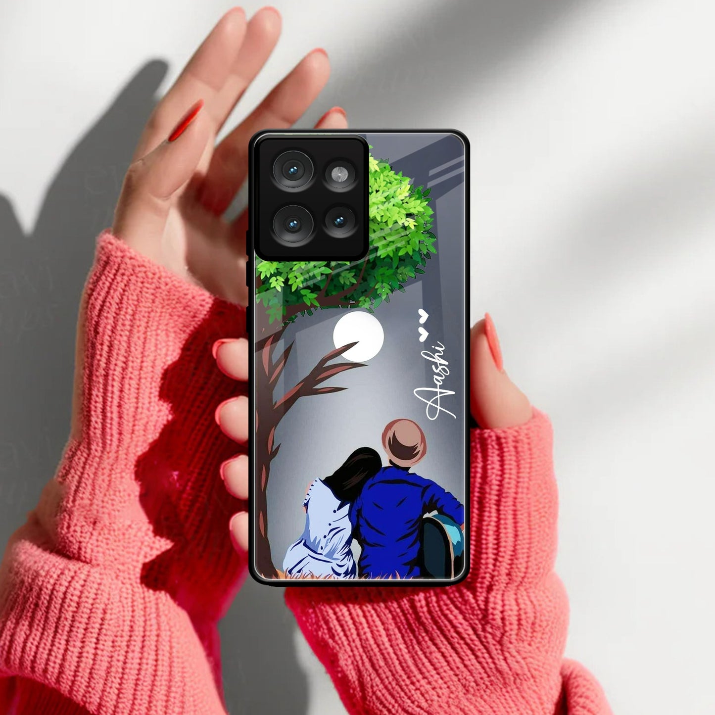 Couple Customized Glass Case Cover For Motorola