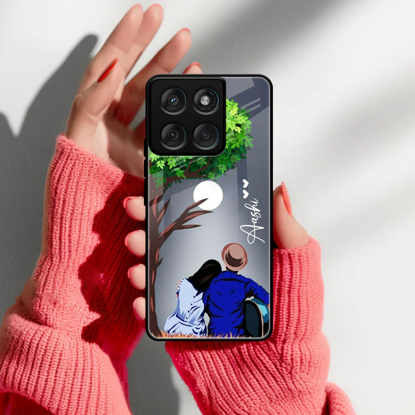 Couple Customized Glass Case Cover For Motorola