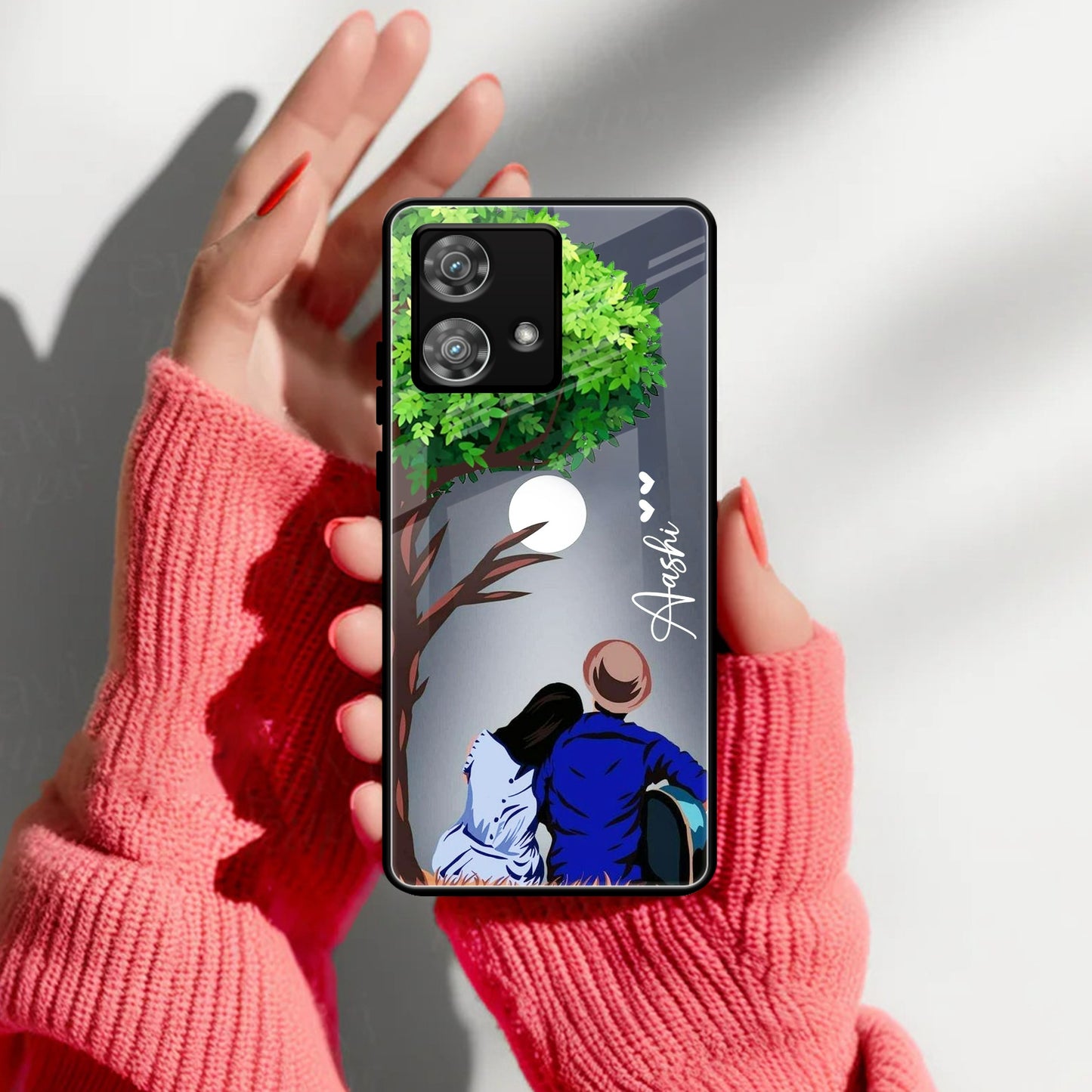 Couple Customized Glass Case Cover For Motorola