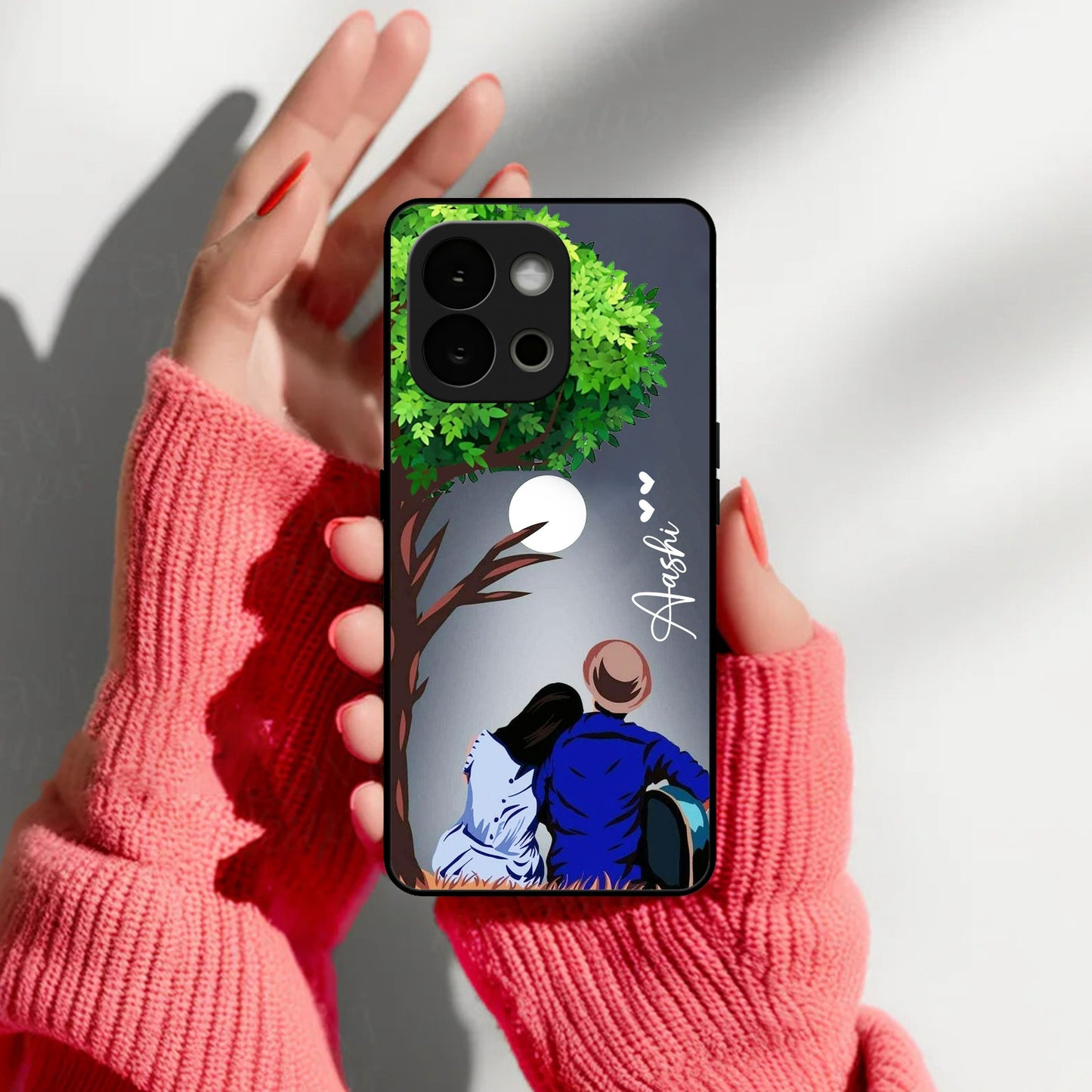 Couple Glass Case Cover For Oneplus