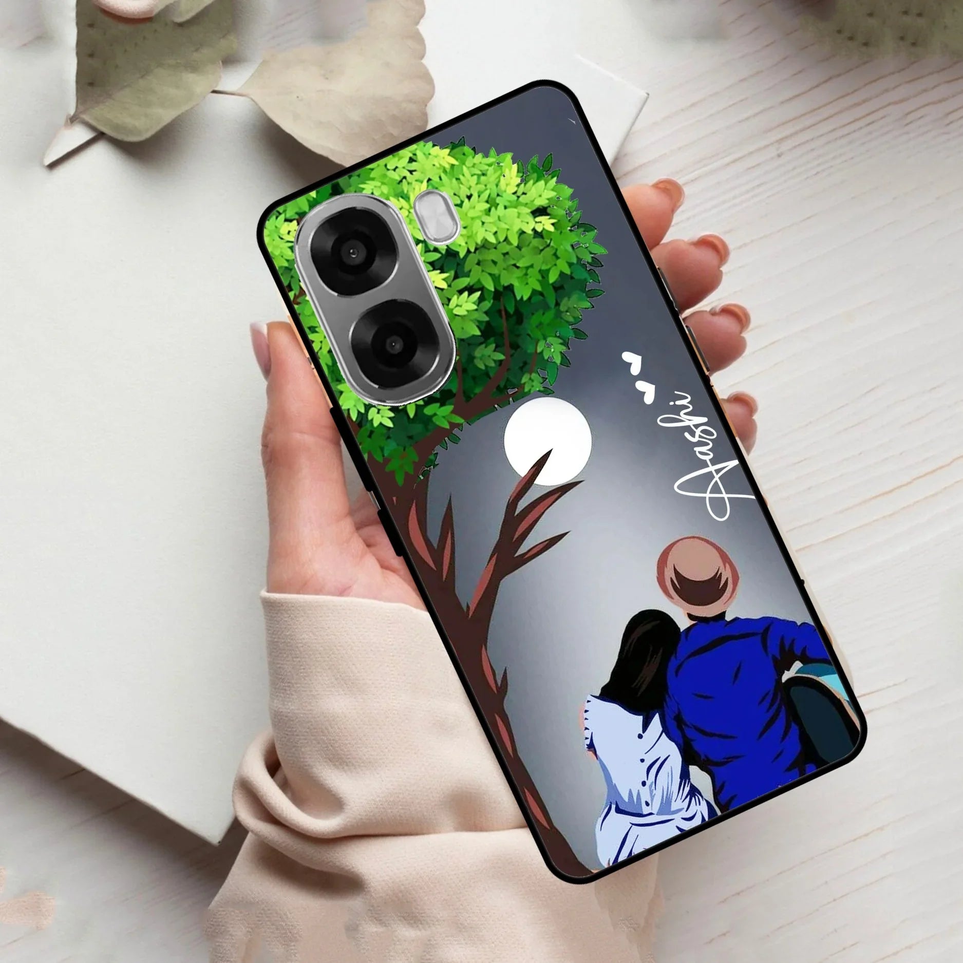 Couple Glass Case Cover For Oppo