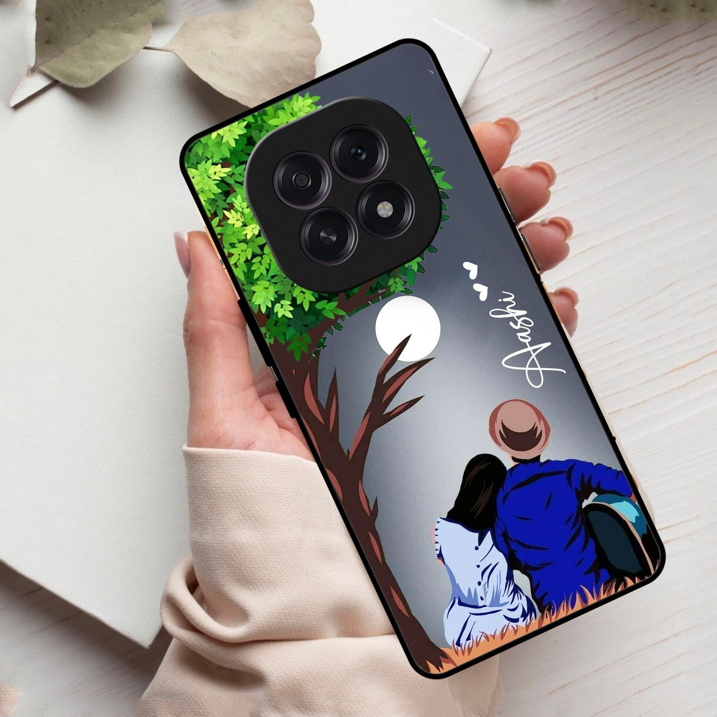 Couple Glass Case Cover For Oppo