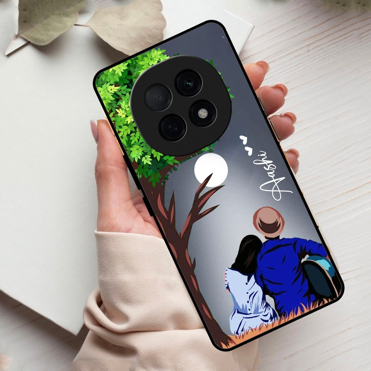 Couple Glass Case Cover For Oppo