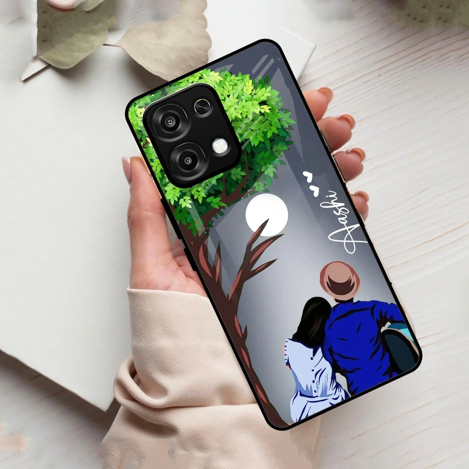 Couple Glass Case Cover For Oppo