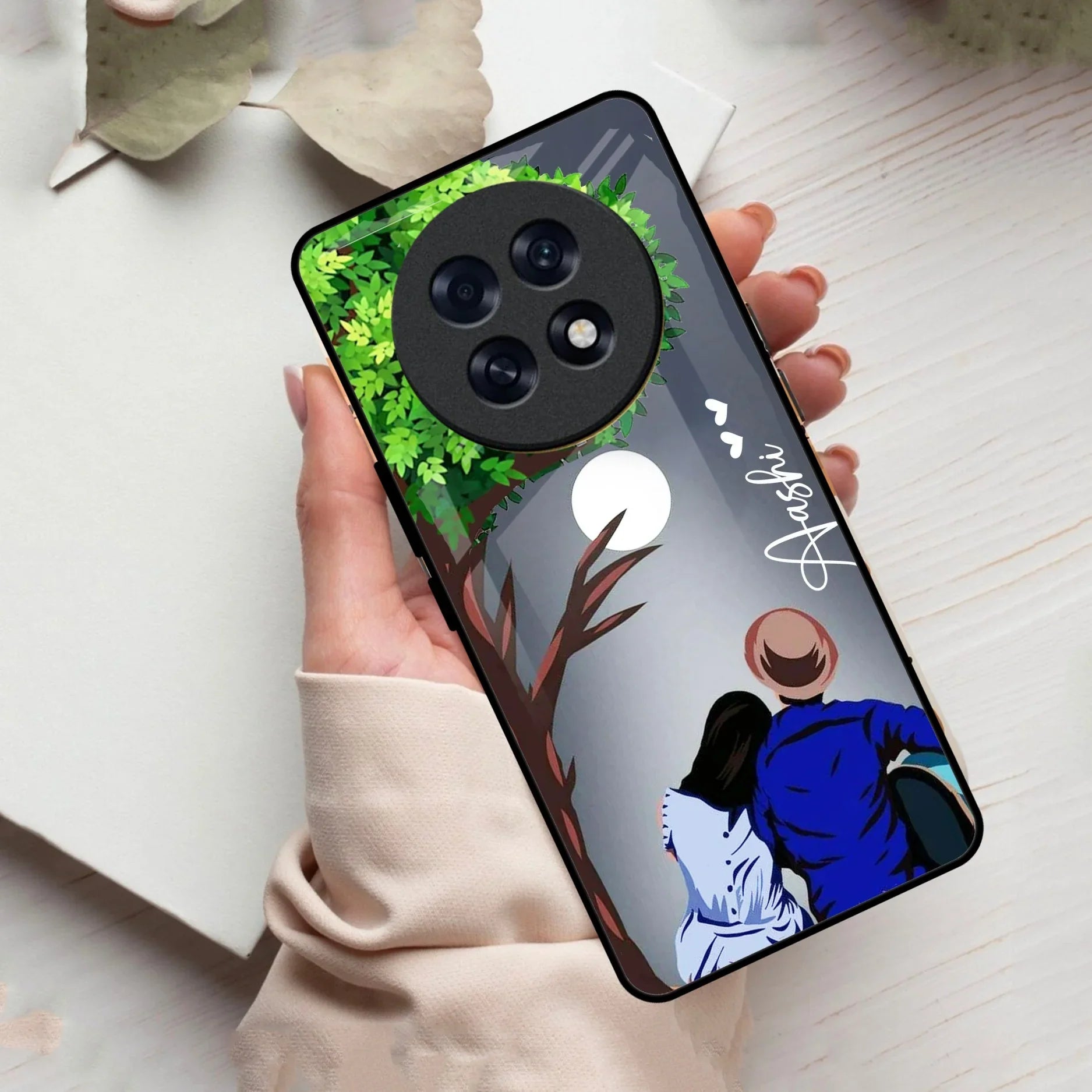 Couple Glass Case Cover For Oppo