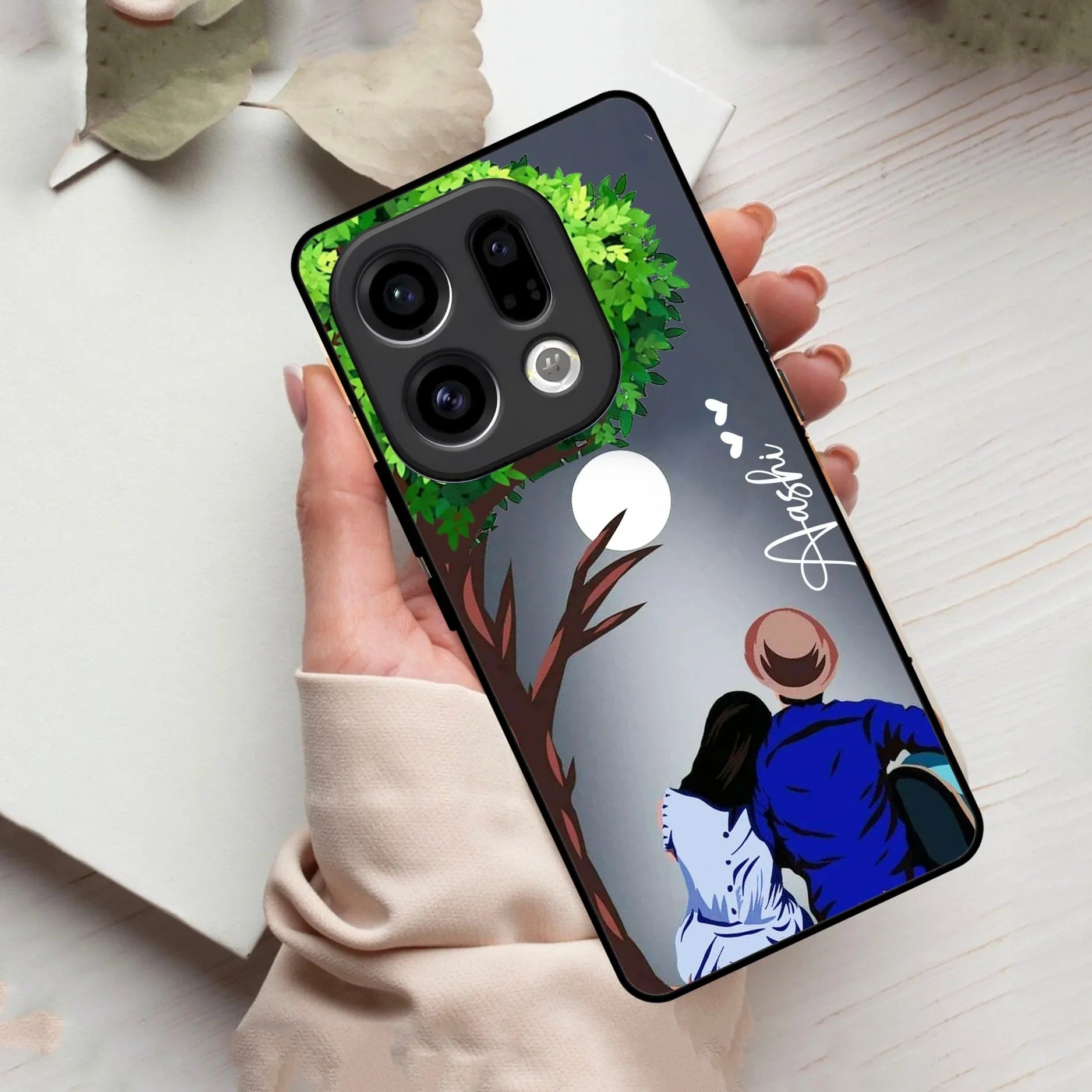 Couple Glass Case Cover For Oppo