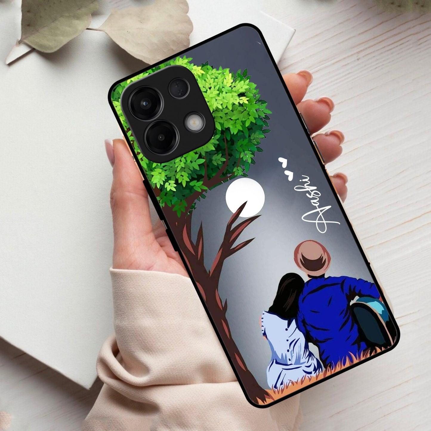 Couple Glass Case Cover For Oppo