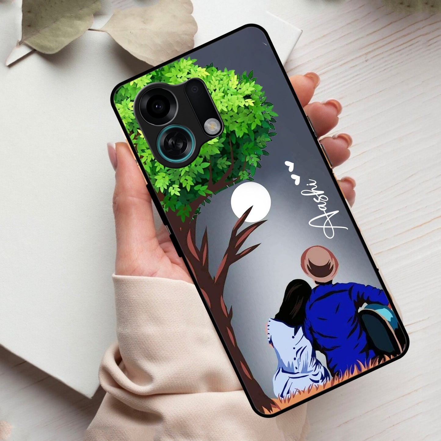 Couple Glass Case Cover For Oppo