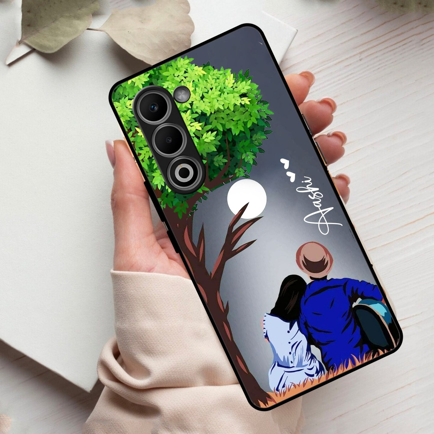 Couple Glass Case Cover For Oppo