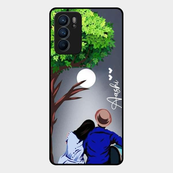 couple glass case cover v2 for Oppo Reno 6 5G