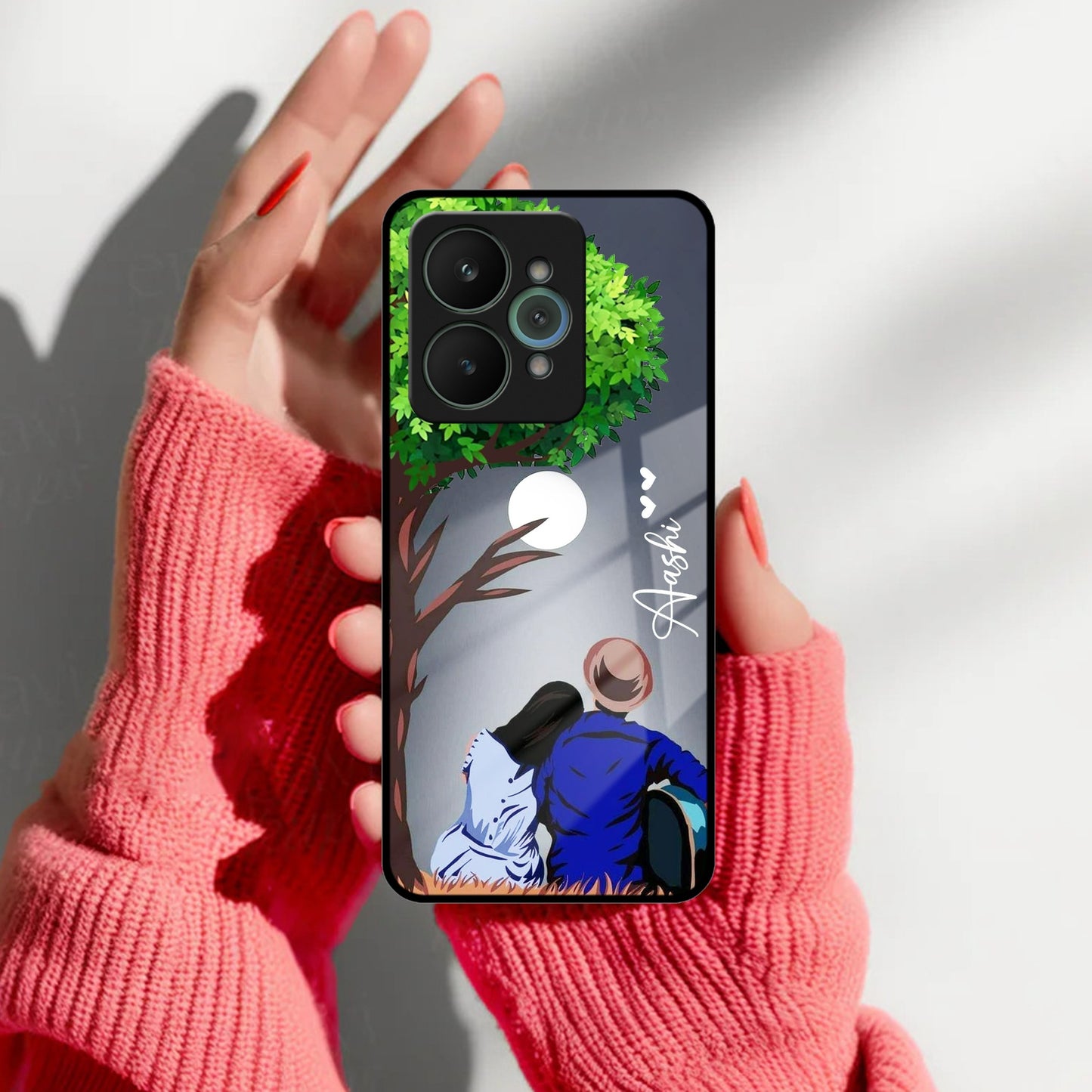 Couple Glass Case Cover For Realme/Narzo