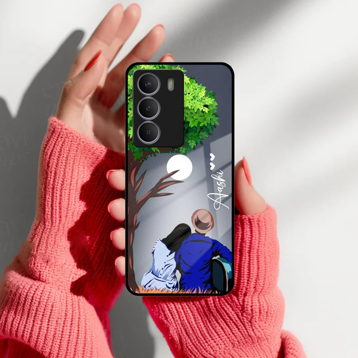 Couple Glass Case Cover For Realme/Narzo