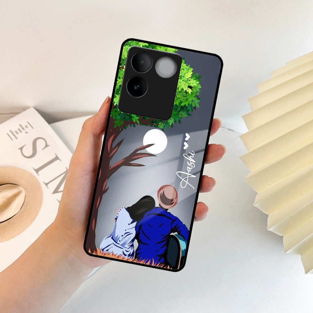 Couple Glass Case Cover For iQOO