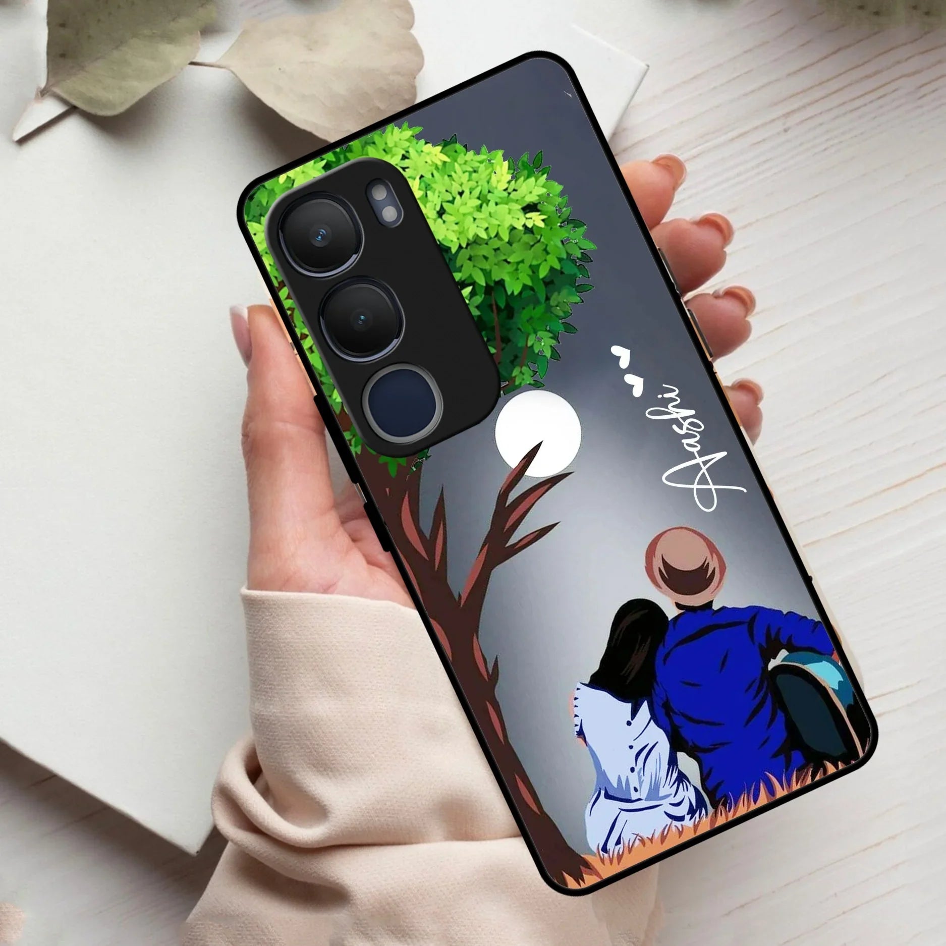 Couple Glass Case Cover For Vivo - ShopOnCliQ