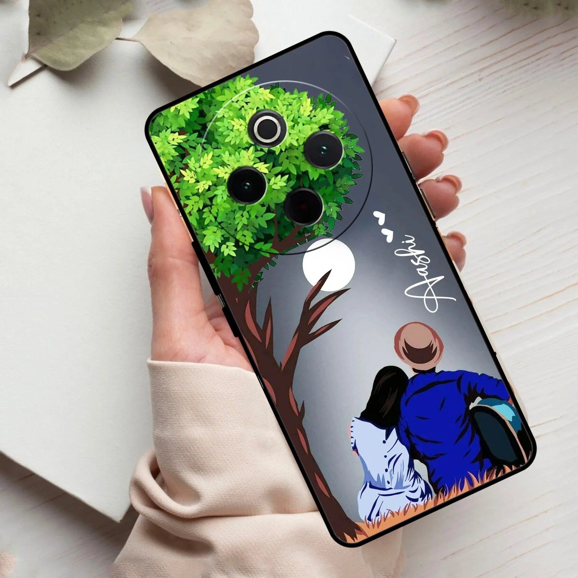 Couple Glass Case Cover For Vivo - ShopOnCliQ