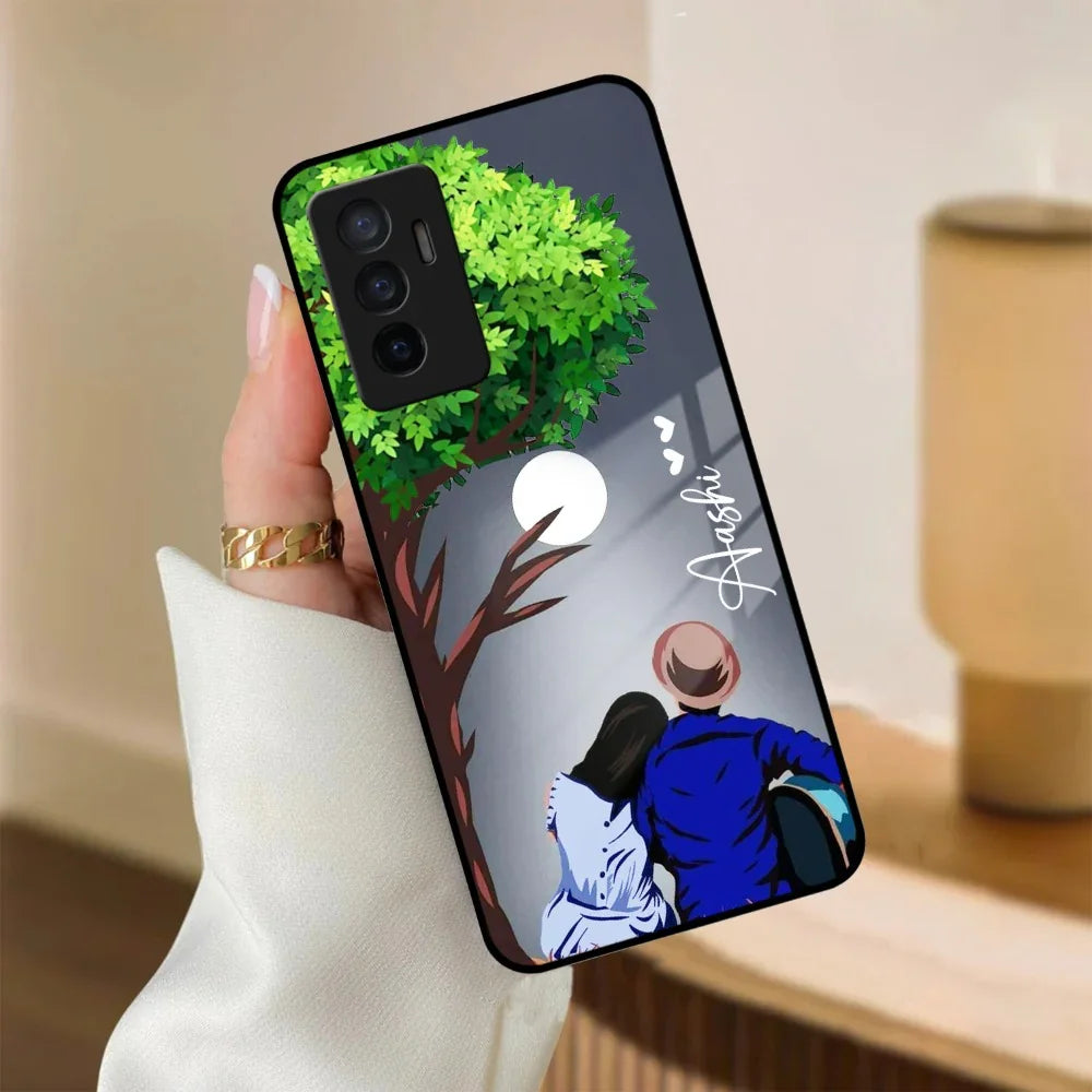 Couple Glass Case Cover For Vivo - ShopOnCliQ
