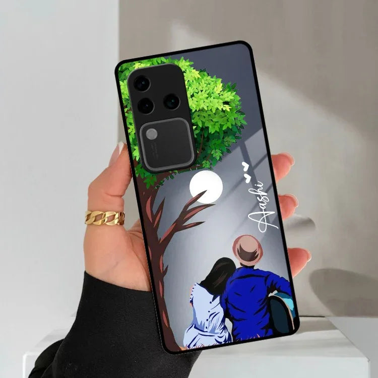Couple Glass Case Cover For Vivo - ShopOnCliQ