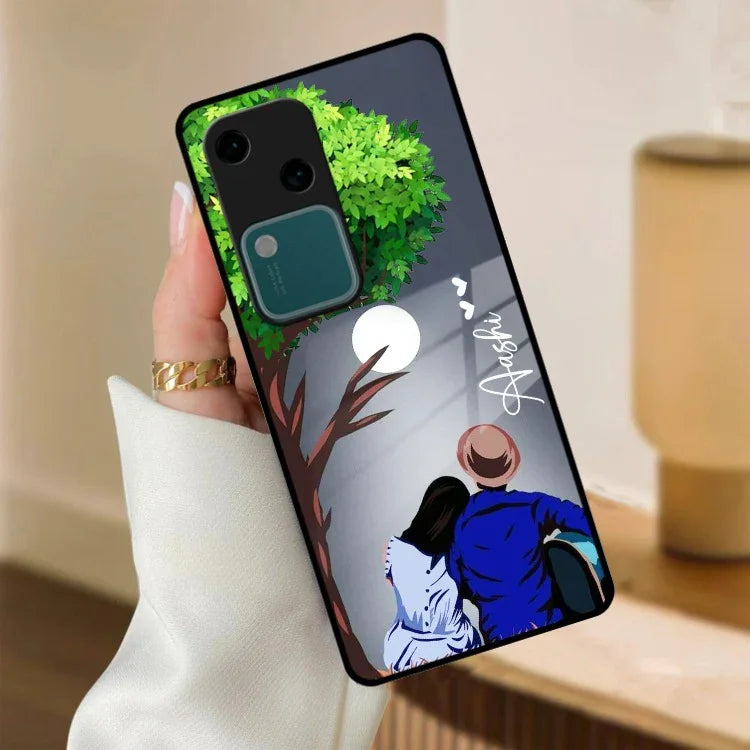 Couple Glass Case Cover For Vivo - ShopOnCliQ