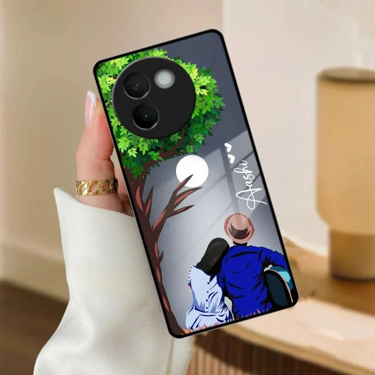 Couple Glass Case Cover For Vivo - ShopOnCliQ