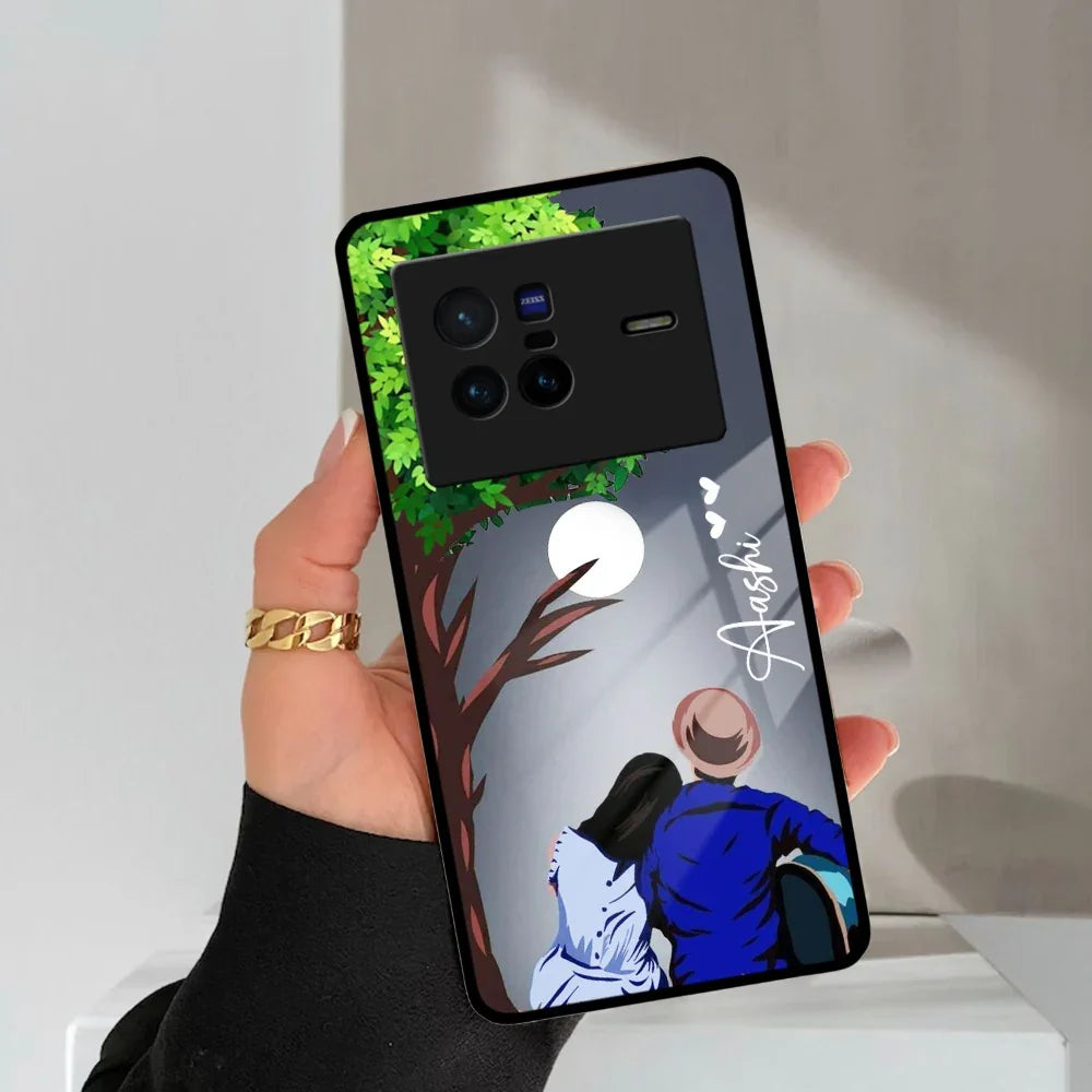 Couple Glass Case Cover For Vivo - ShopOnCliQ