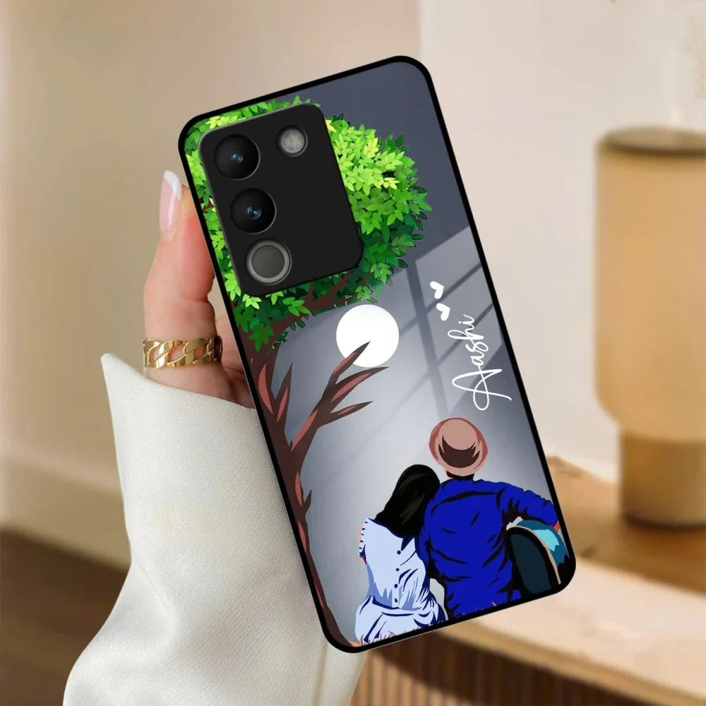 Couple Glass Case Cover For Vivo - ShopOnCliQ
