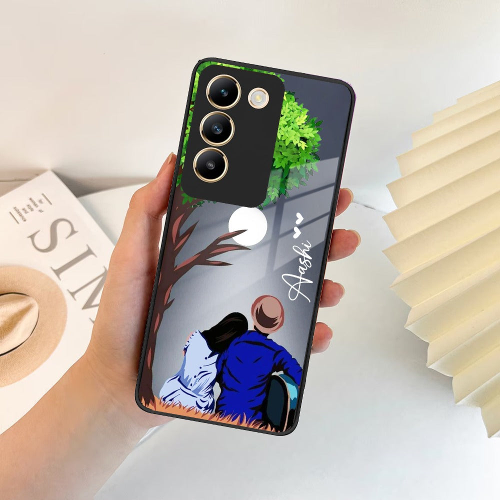 Couple Glass Case Cover For Vivo