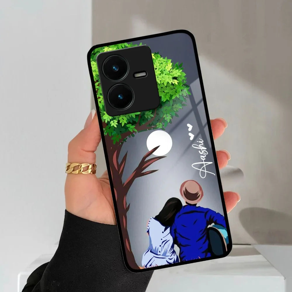 Couple Glass Case Cover For Vivo - ShopOnCliQ