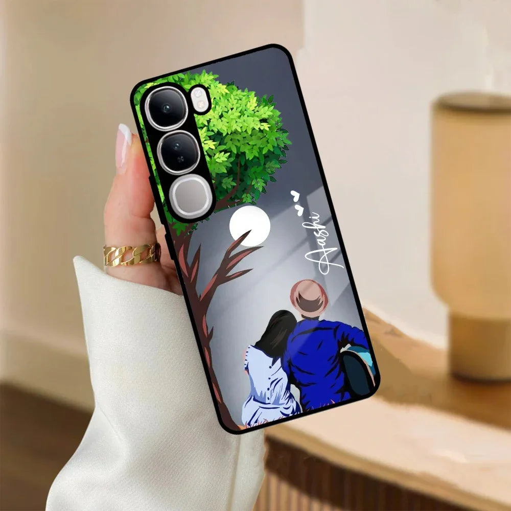 Couple Glass Case Cover For Vivo - ShopOnCliQ