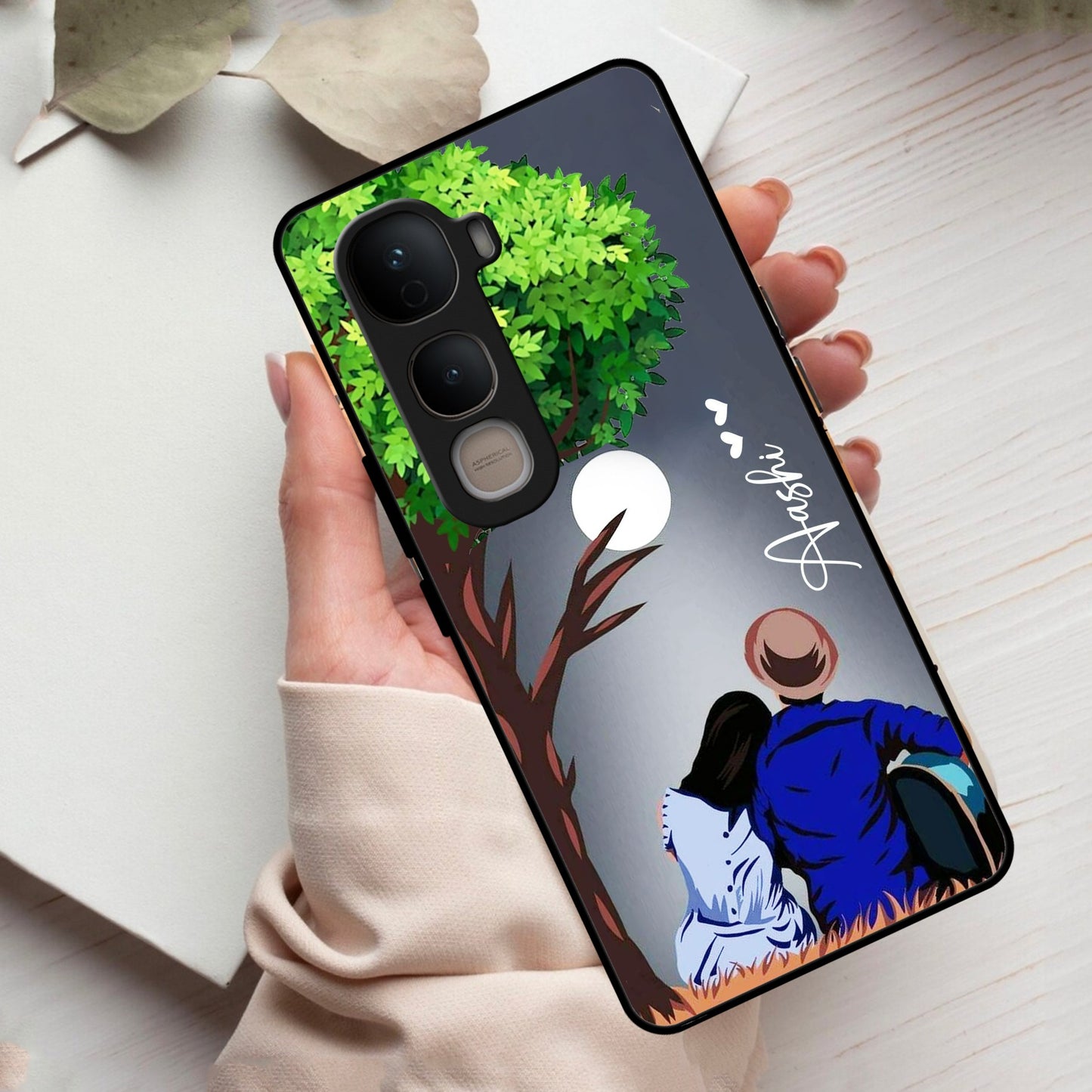 Couple Glass Case Cover For Vivo