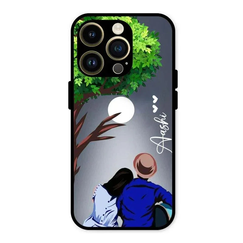 Couple Glossy Metal Case Cover For iPhone 14 Pro