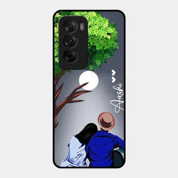 Couple Glossy Metal Case Cover For Oppo Reno 12 5G