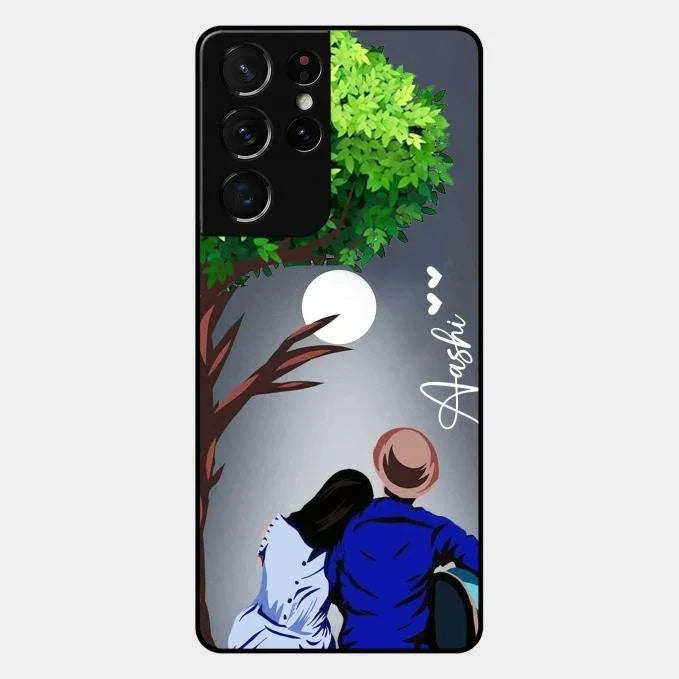 Couple Glossy Metal Case Cover For Samsung Galaxy S21 Ultra