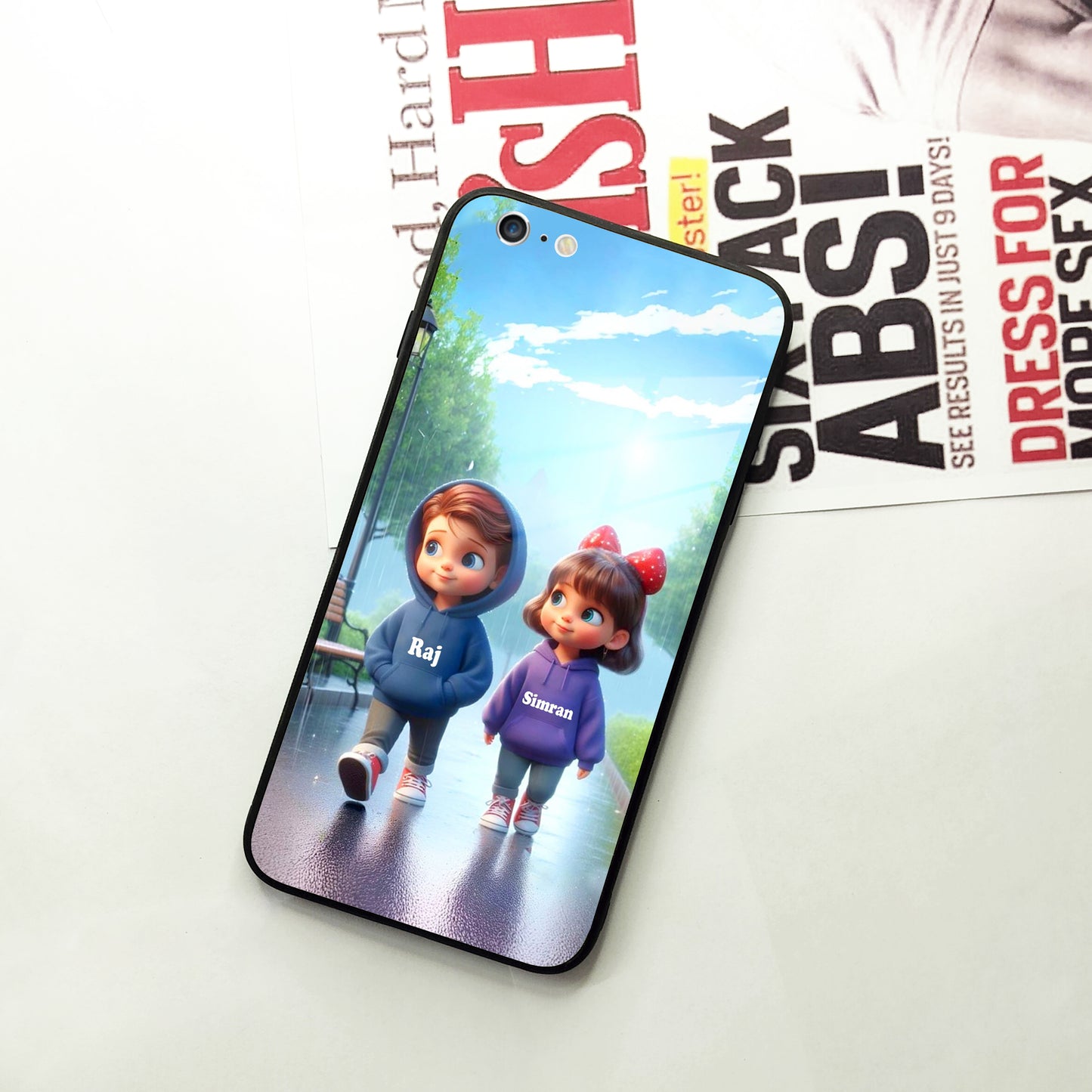 Couple Glass Case Cover For iPhone