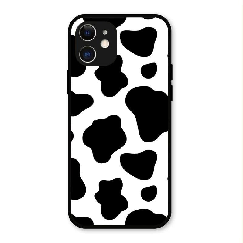 Cow Print Glass Phone Case And Cover For iPhone 12